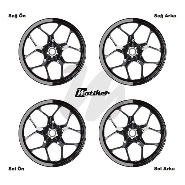 TEK RENK GENİŞ JANT YARIM KAPLAMA GRİ DAİRE STICKER ETİKET MODELİ