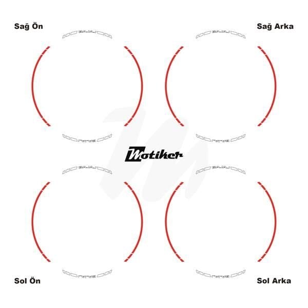 BAJAJ YAZILI UZUN KISA KESİKLİ ÇİFT RENK 16'LI JANT STICKER ETİKET MODELİ NEON TURUNCU