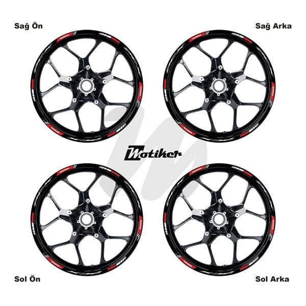 HONDA PCX BASKILI DIŞ JANT KIRMIZI BEYAZ ŞERİT 