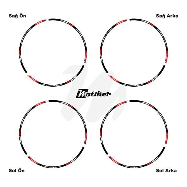 HONDA PCX BASKILI DIŞ JANT KIRMIZI BEYAZ ŞERİT 