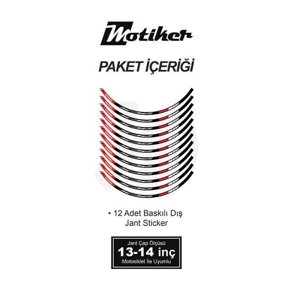 HONDA PCX BASKILI DIŞ JANT KIRMIZI BEYAZ ŞERİT 