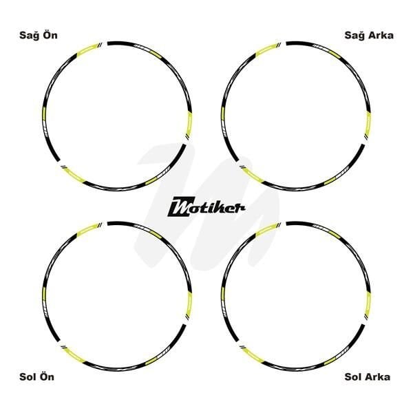 HONDA PCX BASKILI DIŞ JANT NEON SARI BEYAZ ŞERİT 