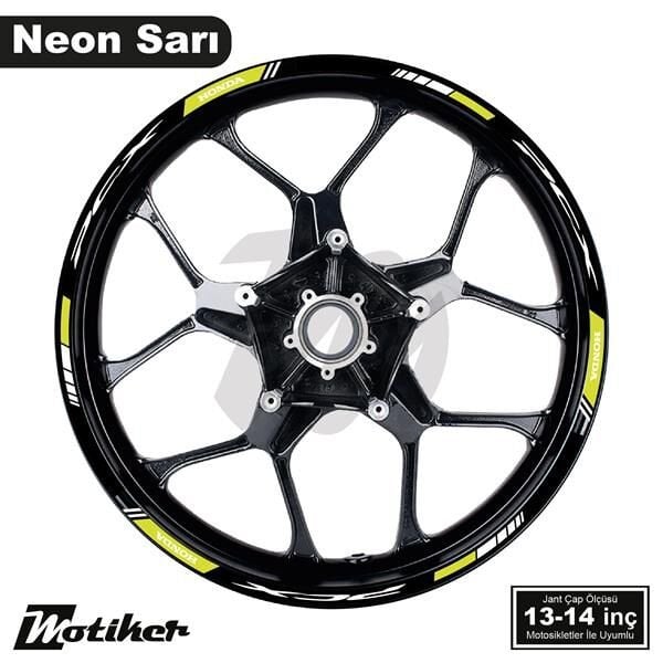 HONDA PCX BASKILI DIŞ JANT NEON SARI BEYAZ ŞERİT 