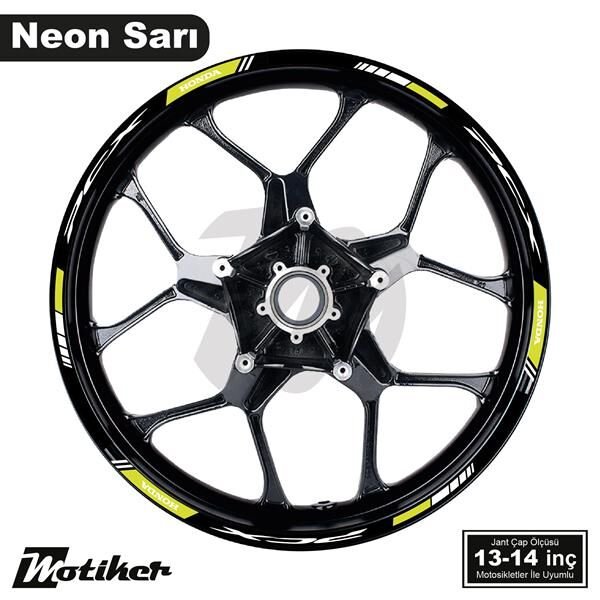 HONDA PCX BASKILI DIŞ JANT NEON SARI BEYAZ ŞERİT 