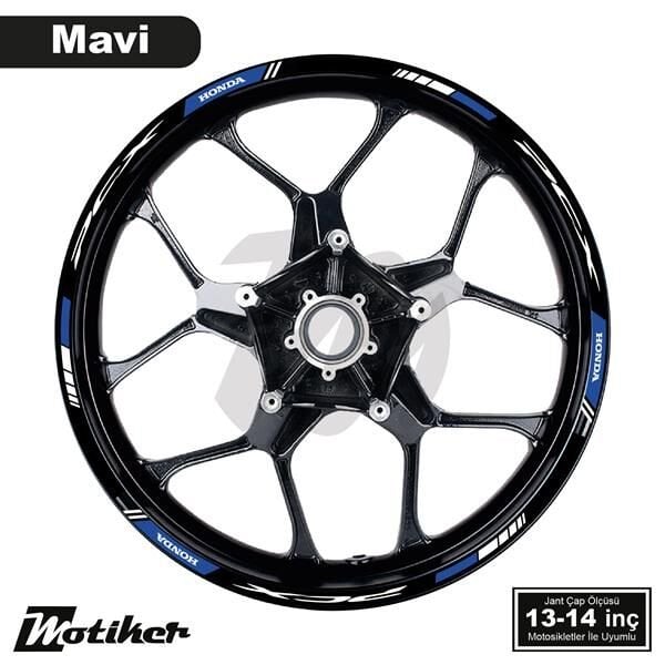 HONDA PCX BASKILI DIŞ JANT MAVİ BEYAZ ŞERİT 