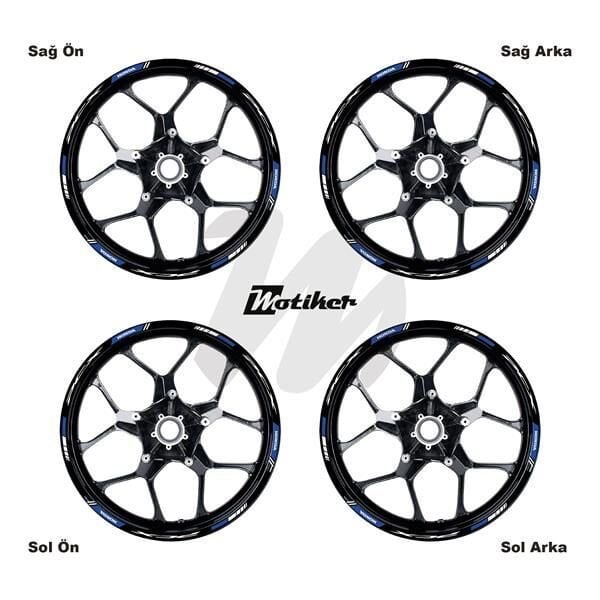 HONDA PCX BASKILI DIŞ JANT MAVİ BEYAZ ŞERİT 