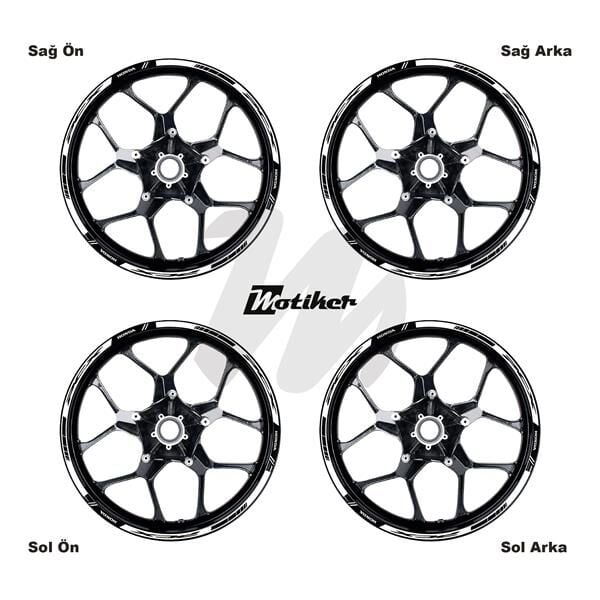 HONDA PCX BASKILI DIŞ JANT MAVİ BEYAZ SİYAH