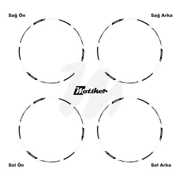 HONDA PCX BASKILI DIŞ JANT MAVİ BEYAZ SİYAH