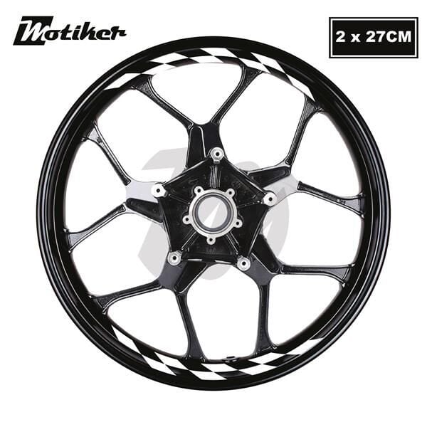 Motosiklet Jant İç Sticker Beyaz Dama Etiket Modeli