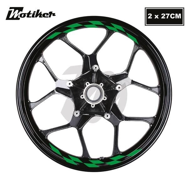 Motosiklet Jant İç Sticker Yeşil Dama Etiket Modeli
