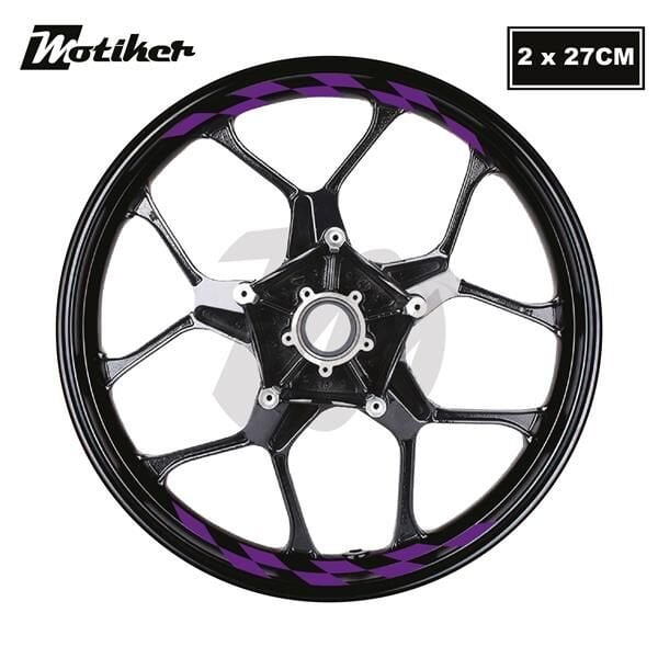 Motosiklet Jant İç Sticker Mor Dama Etiket Modeli