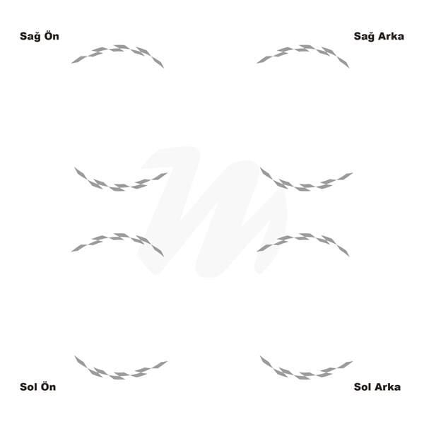 Motosiklet Jant İç Sticker Metalik Gri Dama Etiket Modeli