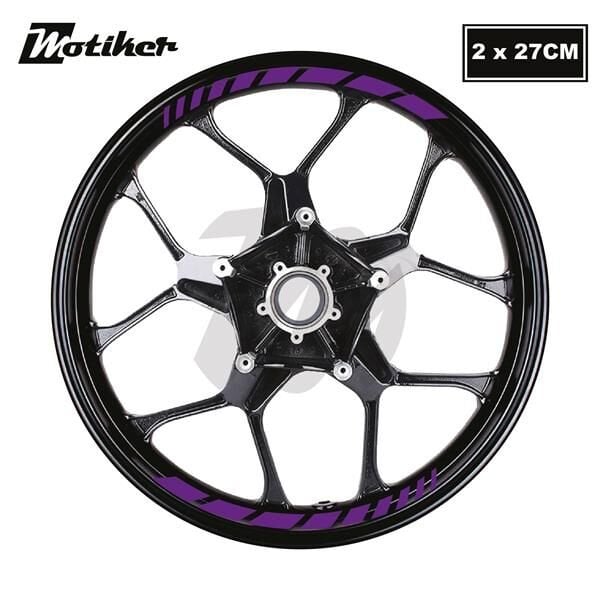 Motosiklet Jant İç Sticker Mor Kesikli Şerit Etiket Modeli