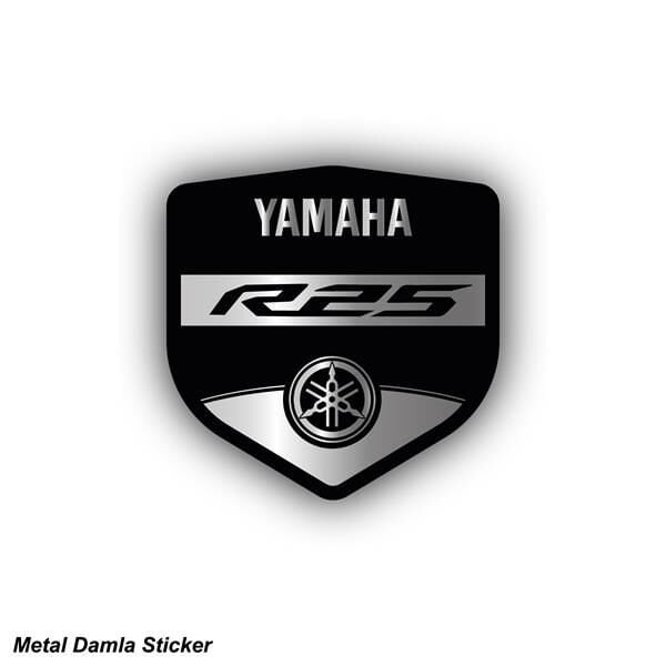 YAMAHA YZF-R25 METAL DAMLA STICKER ETİKET MODELİ