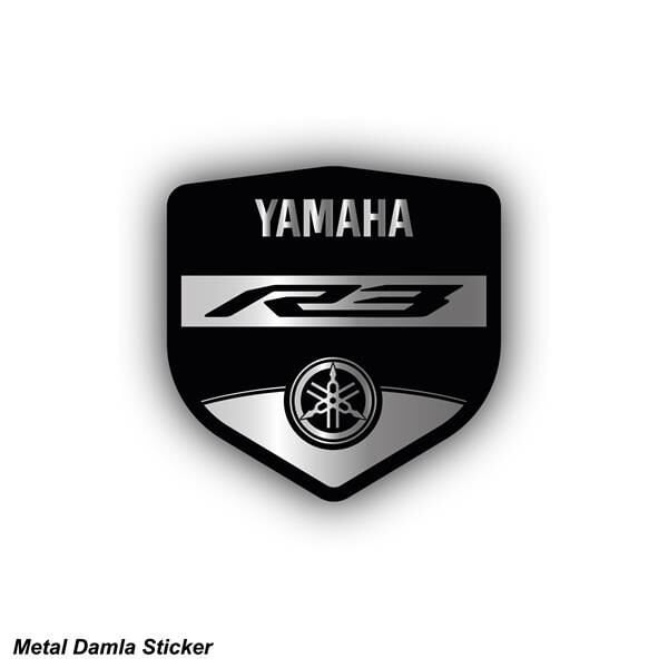YAMAHA YZF-R3 METAL DAMLA STICKER ETİKET MODELİ