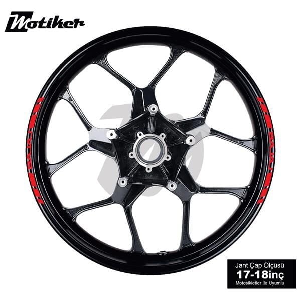 TEK RENK BAJAJ YAZILI KSA KESİKLİ JANT DIŞ ŞERİT STICKER KIRMIZI