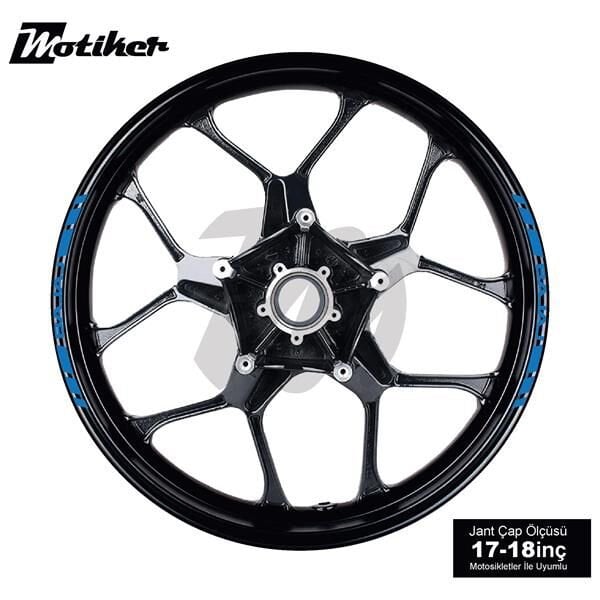 TEK RENK BAJAJ YAZILI KSA KESİKLİ JANT DIŞ ŞERİT STICKER MAVİ