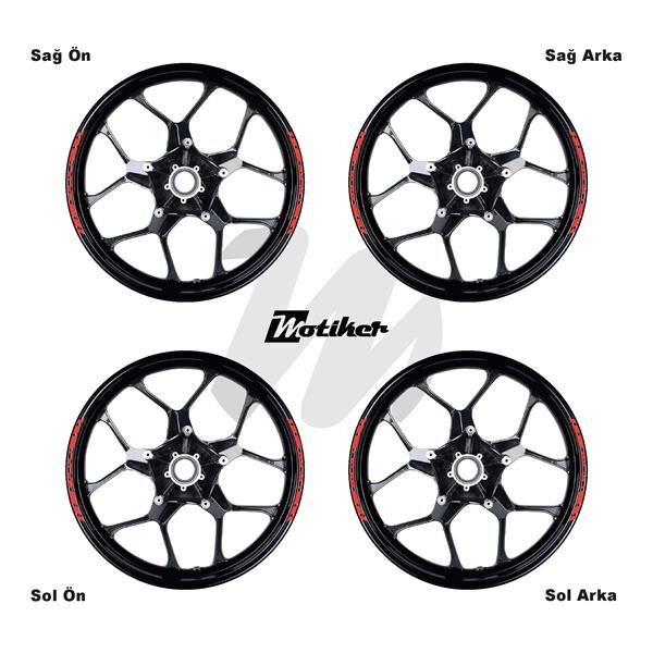 TEK RENK BAJAJ YAZILI KSA KESİKLİ JANT DIŞ ŞERİT STICKER NEON TURUNCU