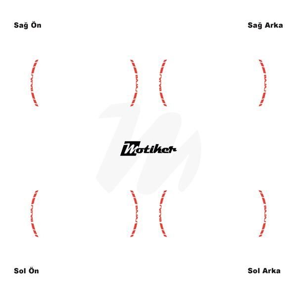 TEK RENK BAJAJ YAZILI KSA KESİKLİ JANT DIŞ ŞERİT STICKER NEON TURUNCU