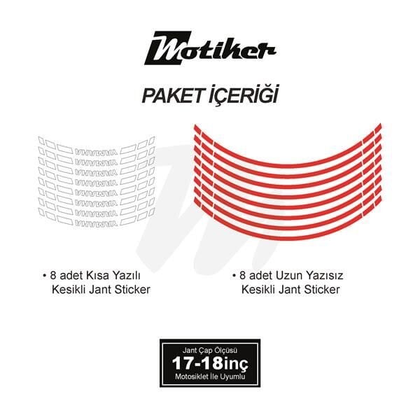 YAMAHA YAZILI UZUN KISA KESİKLİ ÇİFT RENK 16'LI JANT STICKER ETİKET MODELİ NEON TURUNCU